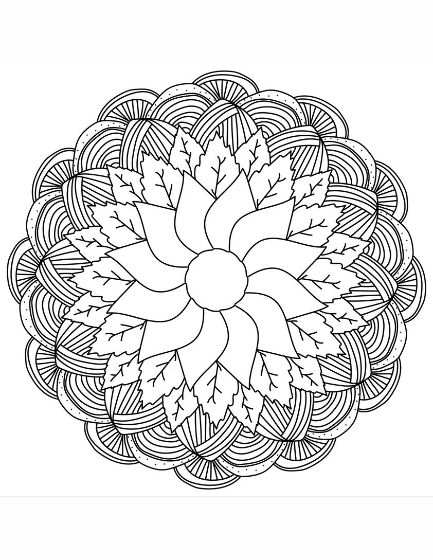 Geometric & Abstract Mandala Coloring Pages (1)